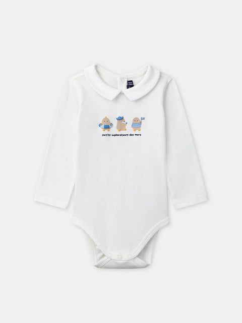 Off White Cotton Bodysuit