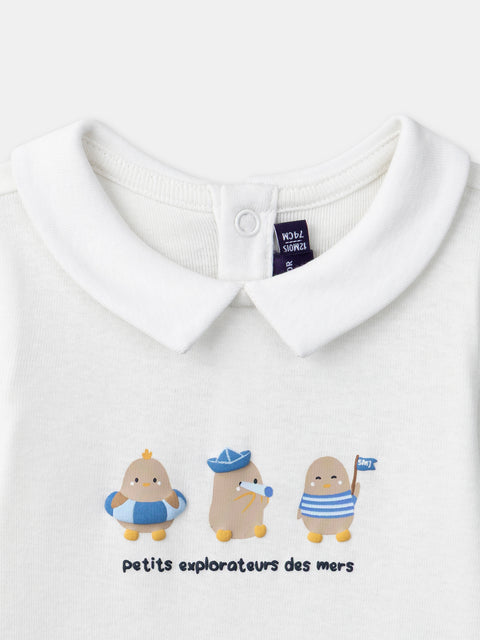 Off White Cotton Bodysuit