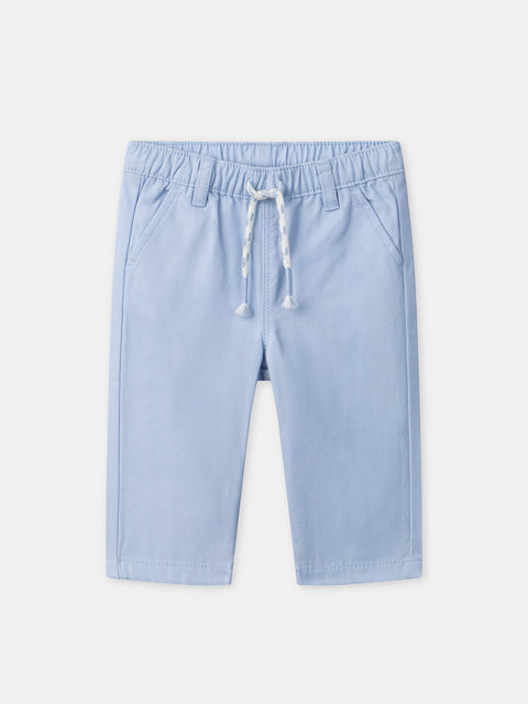 Blue Cotton Canvas Trousers