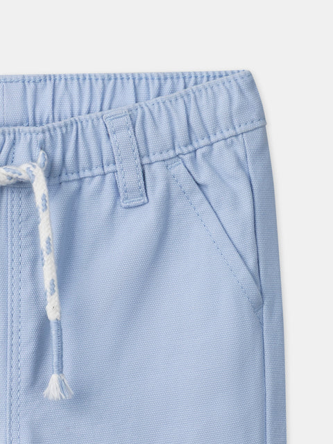 Blue Cotton Canvas Trousers