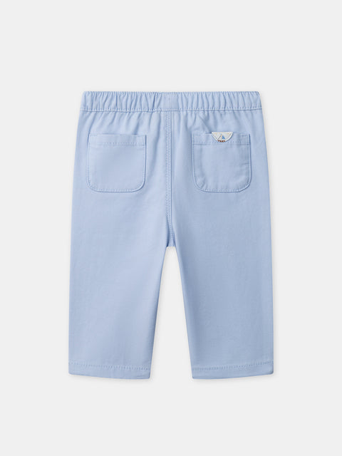 Blue Cotton Canvas Trousers