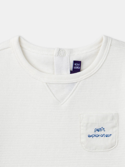 Off White Cotton T-shirt Bodysuit Combo