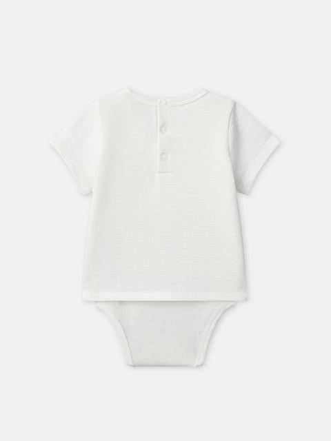Off White Cotton T-shirt Bodysuit Combo