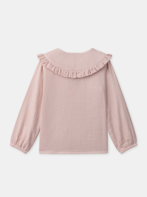 Pink Checked Cotton Blouse