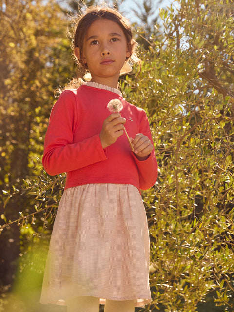 Lined Red Cotton Dress