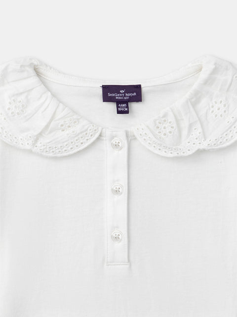 Cream Peter Pan Collar Cotton Blouse