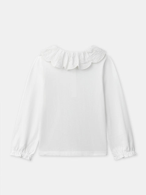 Cream Peter Pan Collar Cotton Blouse