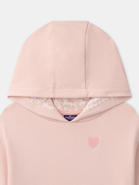 Lined Pink Cotton Mix Hoodie