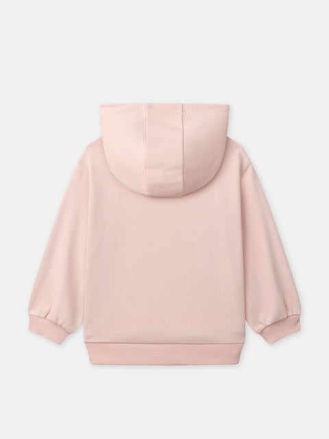 Lined Pink Cotton Mix Hoodie
