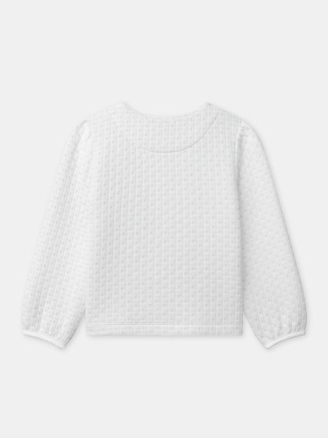 Cream Open Knit Cotton Cardigan