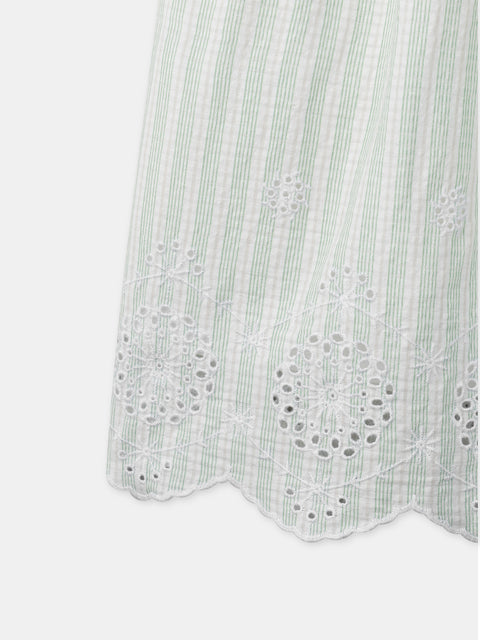 Lined Green Stripe Cotton Dress