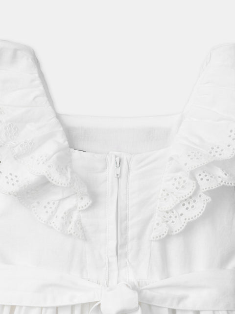 White Embroidered Cotton Dress