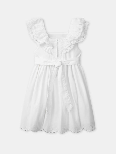 White Embroidered Cotton Dress