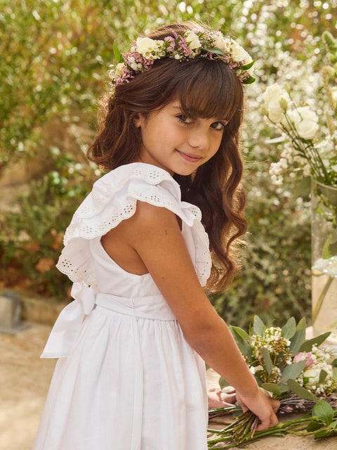 White Embroidered Cotton Dress