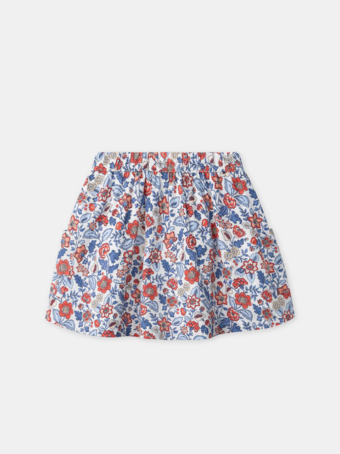 Lined Floral Print Cotton Rich Skirt