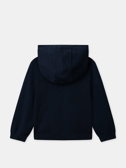 Lined Navy Cotton Hoodie