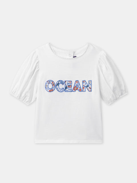 Cream Puff Sleeve Cotton T-shirt