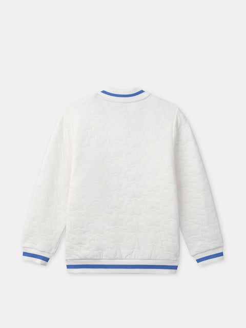 Cream Quilted Cotton Rich Baseball Jacket