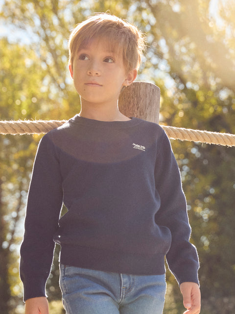 Reversible Navy Stripe Cotton Jumper