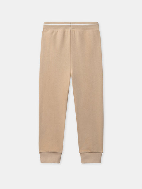 Beige Cotton Rich Joggers