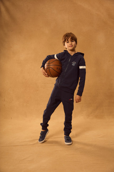 Navy Cotton Rich Joggers