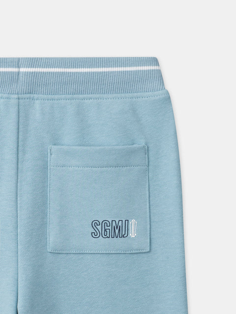 Blue Cotton Rich Joggers