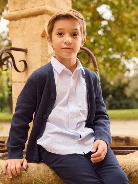 Navy Cotton Cardigan