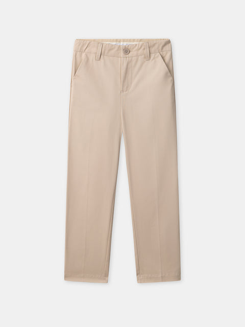 Beige Cotton Twill Trousers