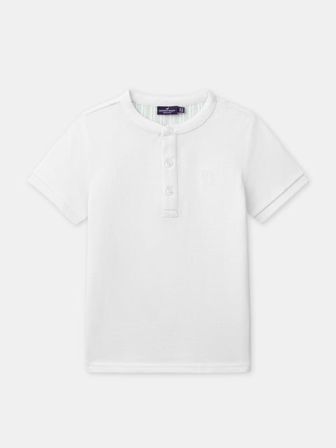 White Cotton Pique T-shirt