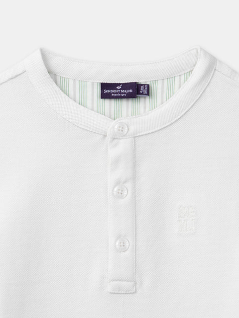 White Cotton Pique T-shirt