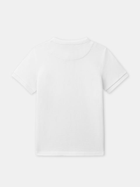 White Cotton Pique T-shirt
