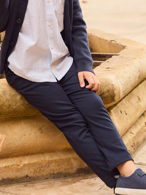 Navy Cotton Trousers