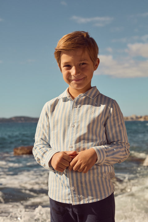 Blue Stripe Cotton Shirt