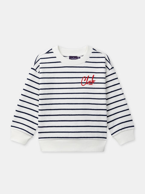 Navy & White Cotton Sweatshirt