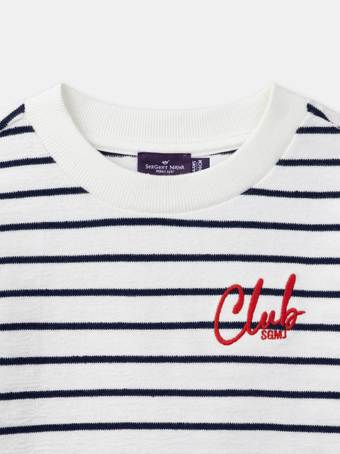 Navy & White Cotton Sweatshirt