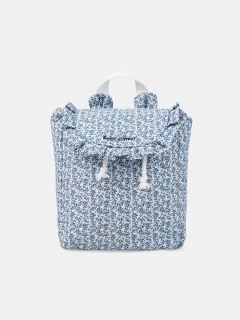 Blue Floral Print Backpack