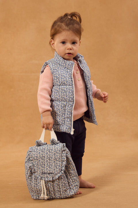 Blue Floral Print Backpack