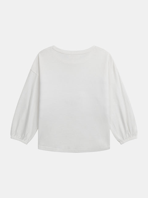 White Sequined Cotton T-shirt