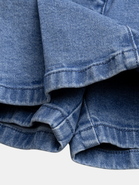 Pleated Denim Skort