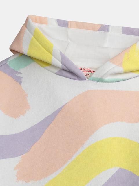 Lined Fleece Graphic Print Hooded Dress