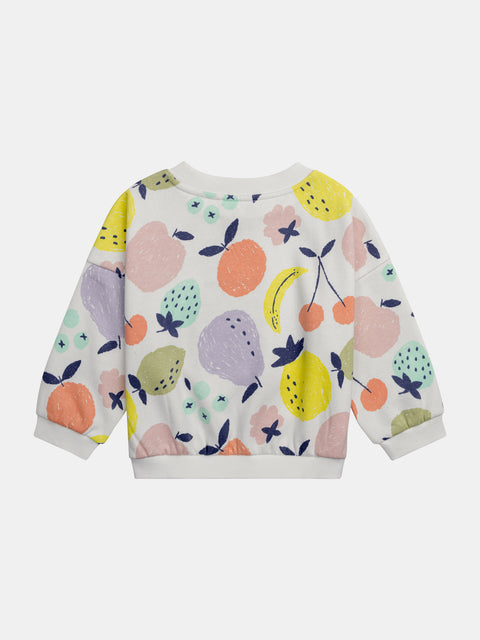 Fruit Print Fleece Sweatshirt