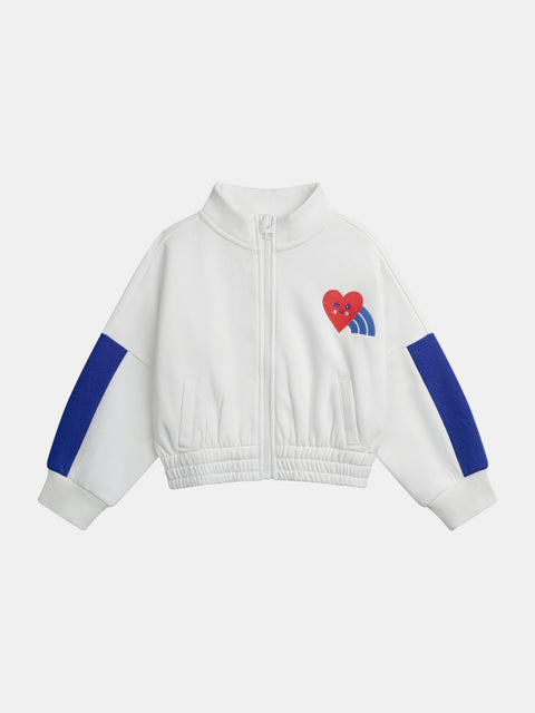 White Cotton Fleece Sweatshirt