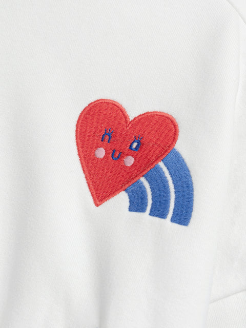 White Cotton Fleece Sweatshirt