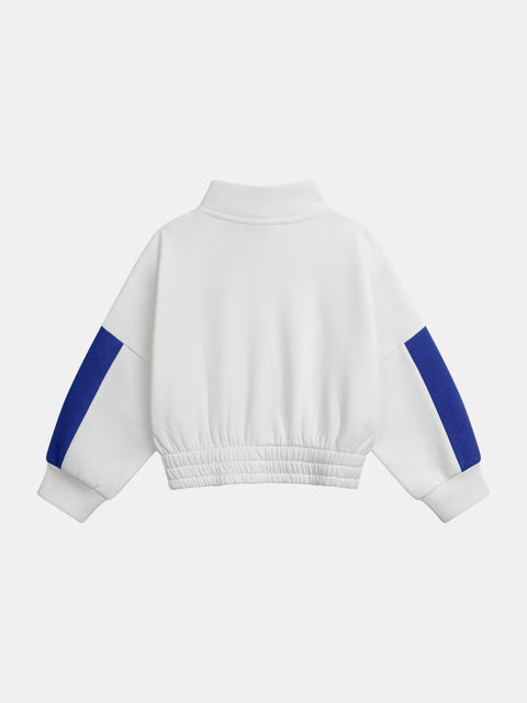 White Cotton Fleece Sweatshirt