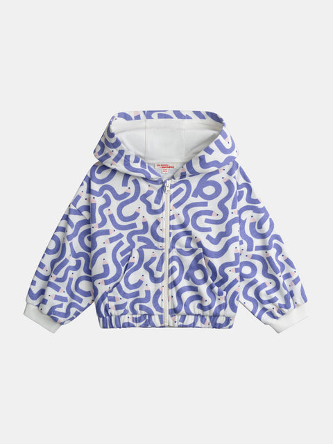 Cream Pencil Print Cotton Rich Hoodie