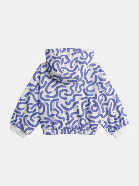 Cream Pencil Print Cotton Rich Hoodie
