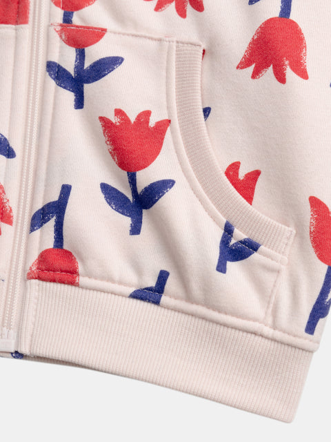 Tulip Print Cotton Rich Hoodie