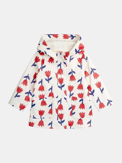 Lined Tulip Print Raincoat