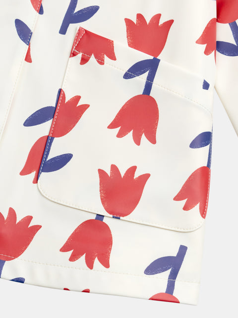 Lined Tulip Print Raincoat
