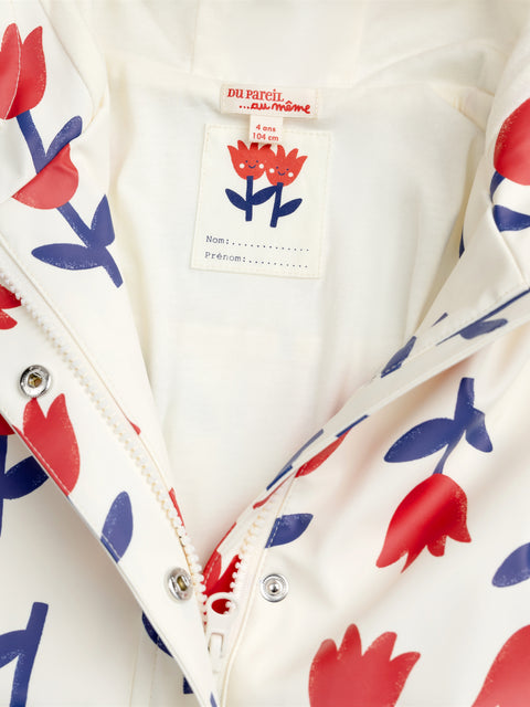 Lined Tulip Print Raincoat